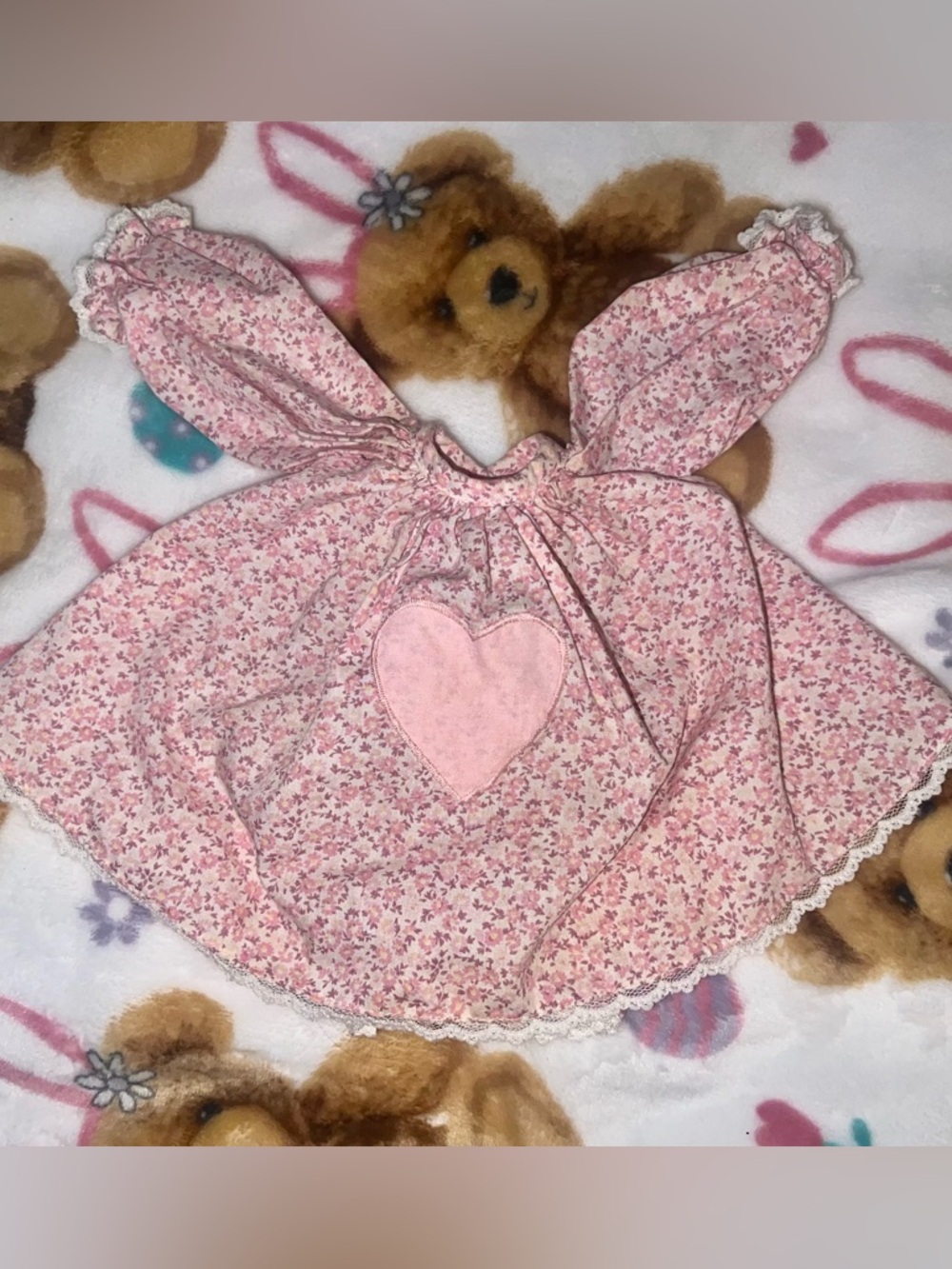 Vintage 1984 Pauline B Jones’s Jacobsen Design Rag Doll Pink Floral Dress